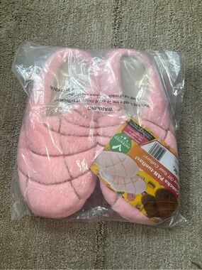 Plush Pink Concha Slipper Slides